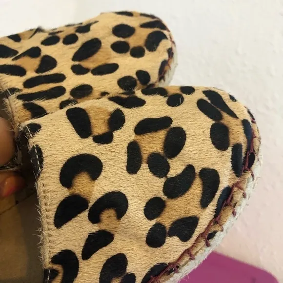 Soft Surroundings Leopard Calf Hair Espadrille Shoes 9