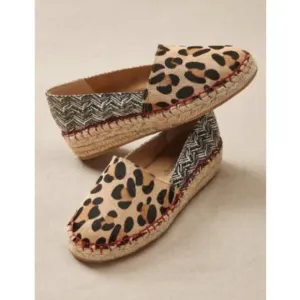 Soft Surroundings Leopard Calf Hair Espadrille Shoes 9