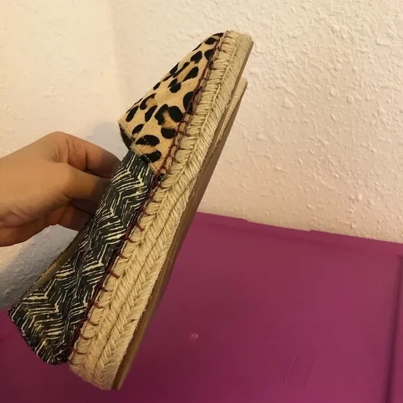 Soft Surroundings Leopard Calf Hair Espadrille Shoes 9