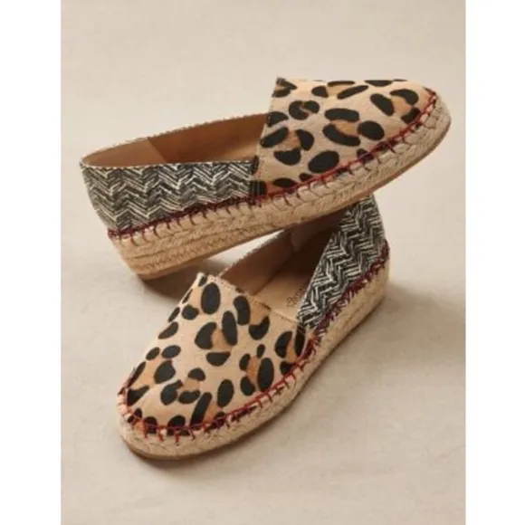 Soft Surroundings Leopard Calf Hair Espadrille Shoes 9