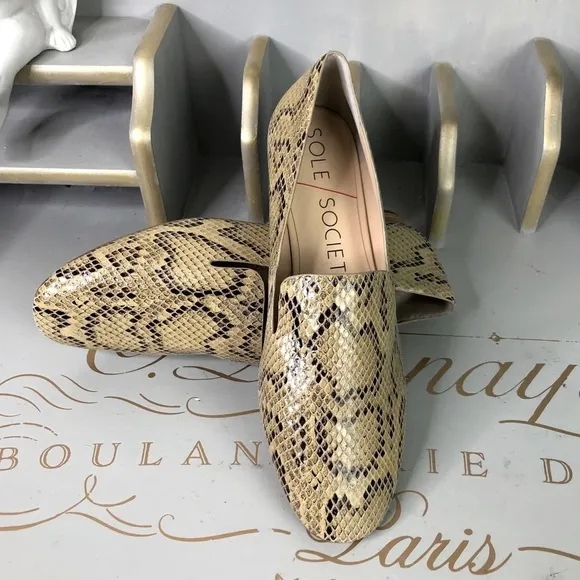 SOLE society snake print Leather shoes