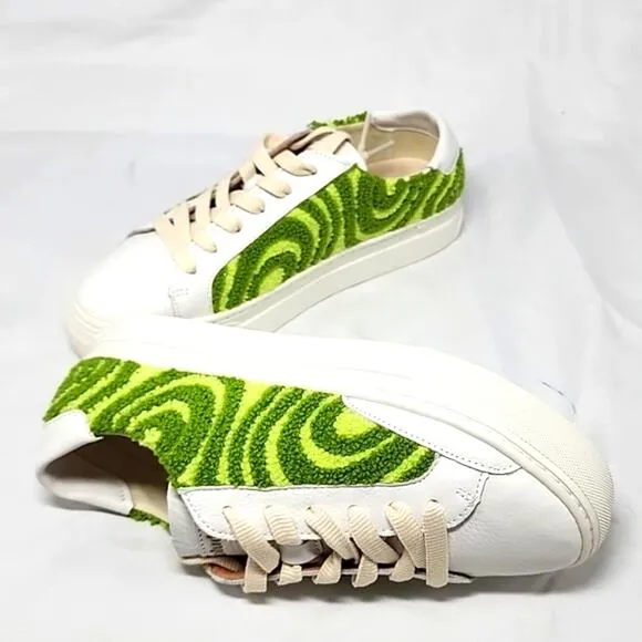 🐽SOLUDOS🐽 IBIZA PLATFORM PSYCHEDELIC SPIRAL FOREST GREEN LADIE 6.0 NIB🐽CUTE