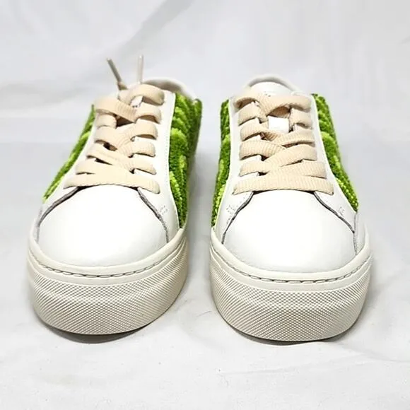 🐽SOLUDOS🐽 IBIZA PLATFORM PSYCHEDELIC SPIRAL FOREST GREEN LADIE 6.0 NIB🐽CUTE