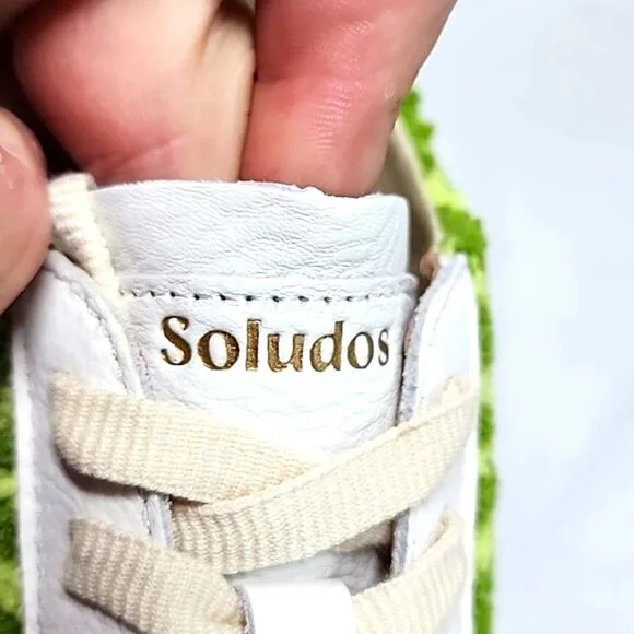 🐽SOLUDOS🐽 IBIZA PLATFORM PSYCHEDELIC SPIRAL FOREST GREEN LADIE 6.0 NIB🐽CUTE
