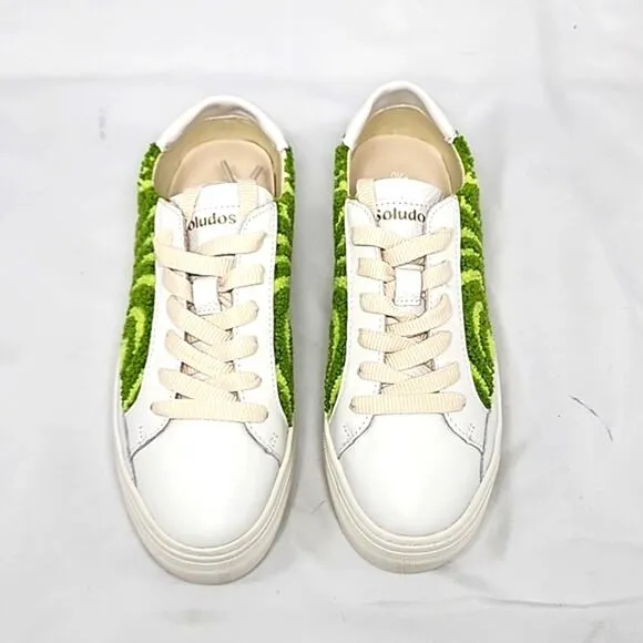 🐽SOLUDOS🐽 IBIZA PLATFORM PSYCHEDELIC SPIRAL FOREST GREEN LADIE 6.0 NIB🐽CUTE