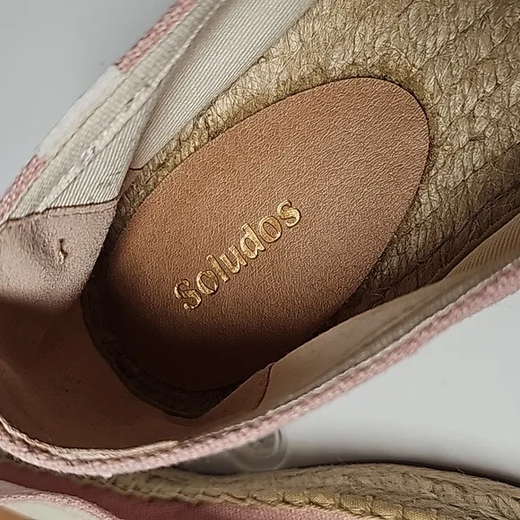 Soludos The Smoking Slipper Espadrille Slip-On Shoe Organic Cotton Jute Pink 9.5