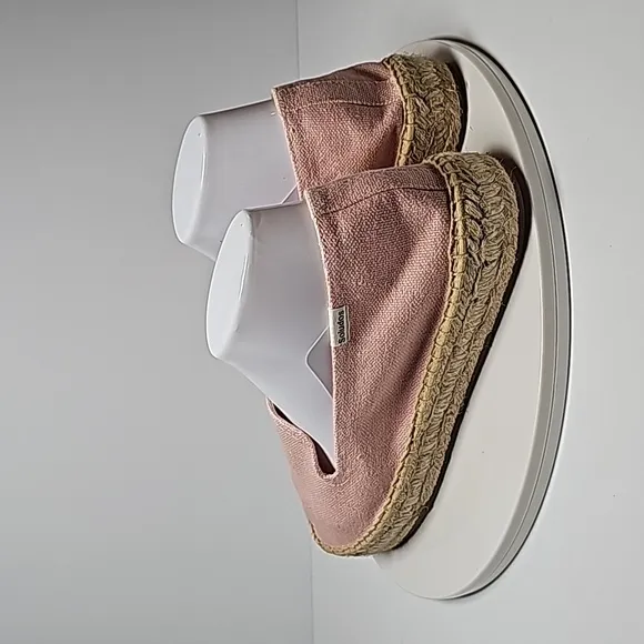 Soludos The Smoking Slipper Espadrille Slip-On Shoe Organic Cotton Jute Pink 9.5