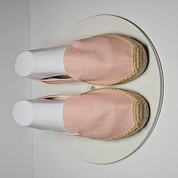 Soludos The Smoking Slipper Espadrille Slip-On Shoe Organic Cotton Jute Pink 9.5
