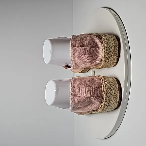 Soludos The Smoking Slipper Espadrille Slip-On Shoe Organic Cotton Jute Pink 9.5