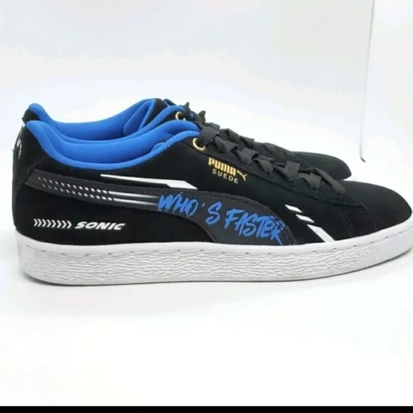 Sonic the hedge hog Puma Suede boys sneaker shoes kids