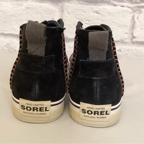 Sorel 10 High Top Men’s Sneakers Shoes Handcrafted Leather Suede Gray Black