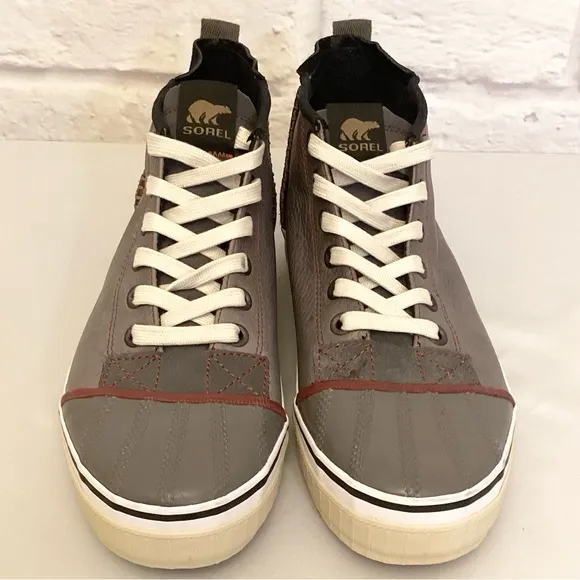 Sorel 10 High Top Men’s Sneakers Shoes Handcrafted Leather Suede Gray Black
