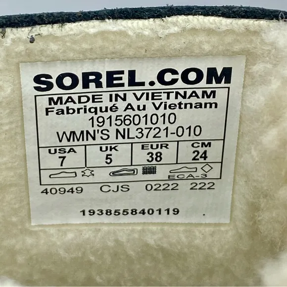 Sorel Black Emelie Genuine Shearling Short Lace-Up Boot