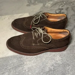 SPERRY GOLD CUP Wingtip Oxford Shoes Mens 10M Brown Suede Deerskin Lining Brogue