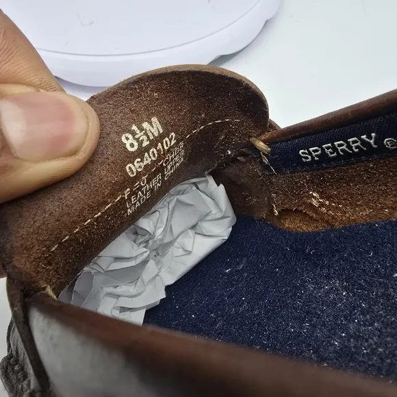 Sperry Shoes Men 8.5 M Cambridge Loafers Brown Leather Moc Toe Slip On Comfort