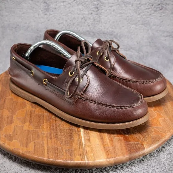 Sperry Top Sider Brown Leather Boat Dock Loafers Mens Size 11