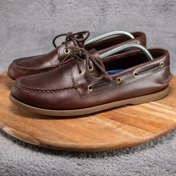 Sperry Top Sider Brown Leather Boat Dock Loafers Mens Size 11