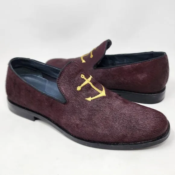 Sperry Top Sider Smoking Slipper Men 10 Overlook Burgundy Pony Anchor  STS18367