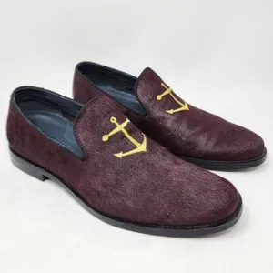 Sperry Top Sider Smoking Slipper Men 10 Overlook Burgundy Pony Anchor  STS18367