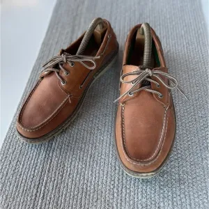SPERRY Topsider Billfish Men’s Tan Genuine Leather Loafers Boat Shoes Size 11.5
