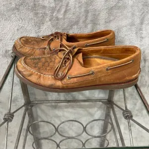 Sperry Topsider Loafers Rare tattoo style shark/ Ship shoes Men's 10W (wide)
