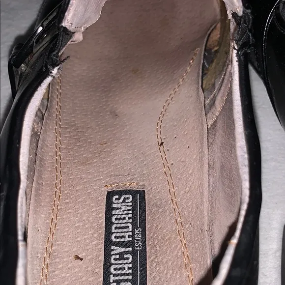 Stacy Adams Black Leather Loafers with Metal Buckle