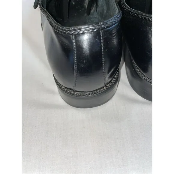 Stacy Adams Captoe Dress Shoes Men’s Size 14 M Black Leather Oxfords Block Heels