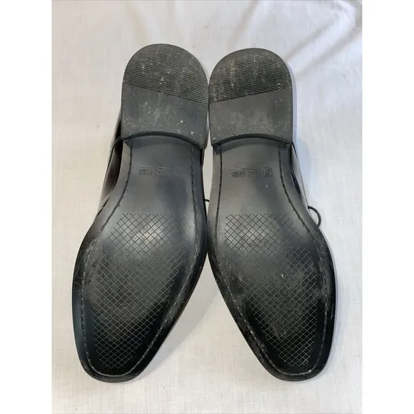 Stacy Adams Captoe Dress Shoes Men’s Size 14 M Black Leather Oxfords Block Heels