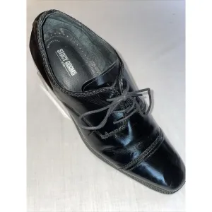 Stacy Adams Captoe Dress Shoes Men’s Size 14 M Black Leather Oxfords Block Heels