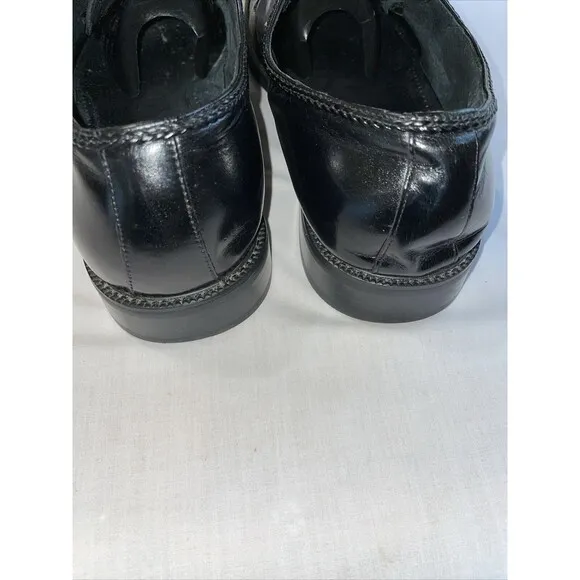 Stacy Adams Captoe Dress Shoes Men’s Size 14 M Black Leather Oxfords Block Heels