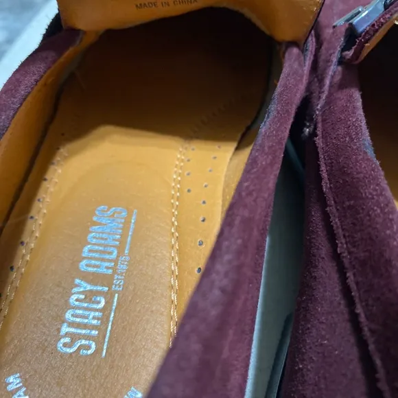 Stacy Adam’s Mens Norwood oxblood red suede leather loafers shoes size 7m new