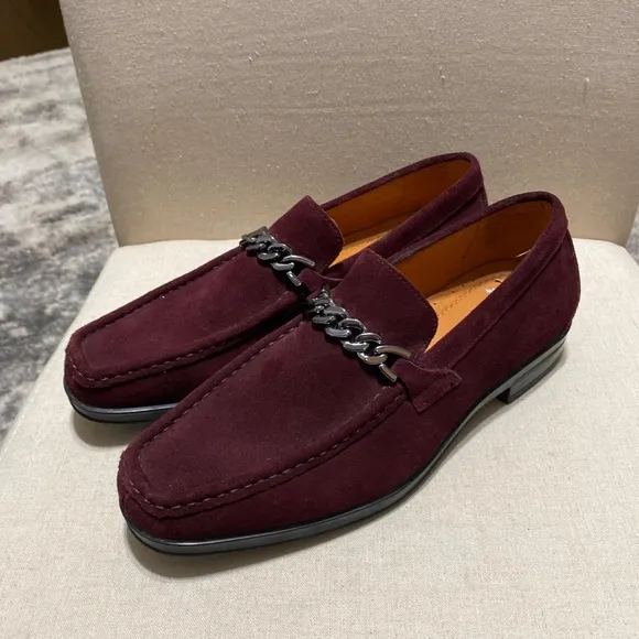 Stacy Adam’s Mens Norwood oxblood red suede leather loafers shoes size 7m new