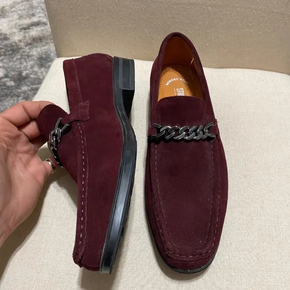 Stacy Adam’s Mens Norwood oxblood red suede leather loafers shoes size 7m new