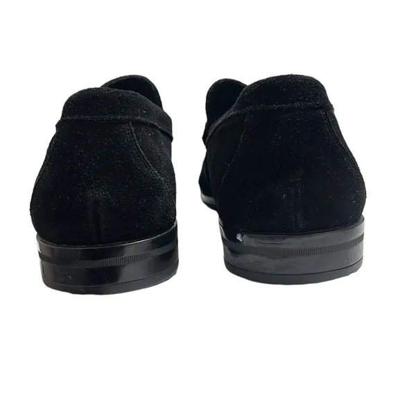 Stacy Adams Nesbit Black Leather Suede Almond Apron Pinch Toe Shoes Size 14