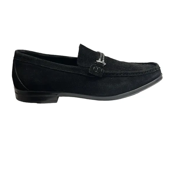 Stacy Adams Nesbit Black Leather Suede Almond Apron Pinch Toe Shoes Size 14