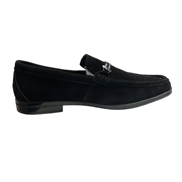 Stacy Adams Nesbit Black Leather Suede Almond Apron Pinch Toe Shoes Size 14