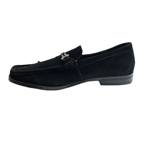 Stacy Adams Nesbit Black Leather Suede Almond Apron Pinch Toe Shoes Size 14