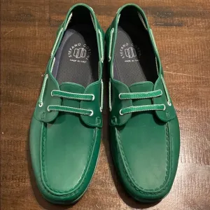 STEFANO CORSINI YACHTMAN MOCCASINS shoes RUBBER green size 42EU 9 US