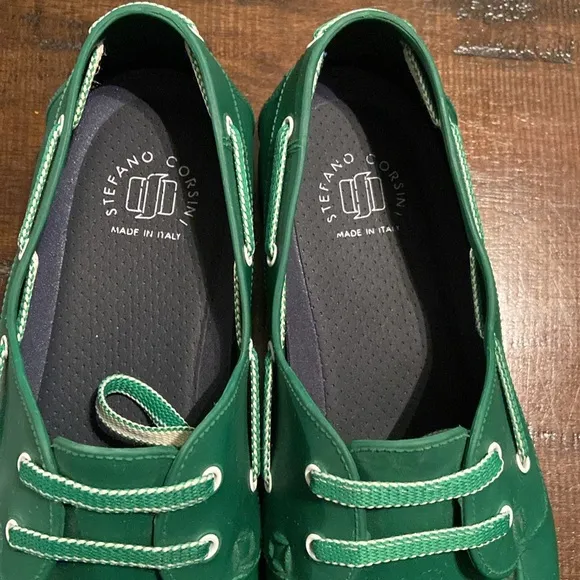 STEFANO CORSINI YACHTMAN MOCCASINS shoes RUBBER green size 42EU 9 US