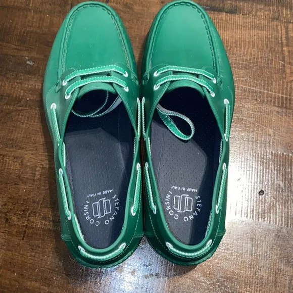 STEFANO CORSINI YACHTMAN MOCCASINS shoes RUBBER green size 42EU 9 US