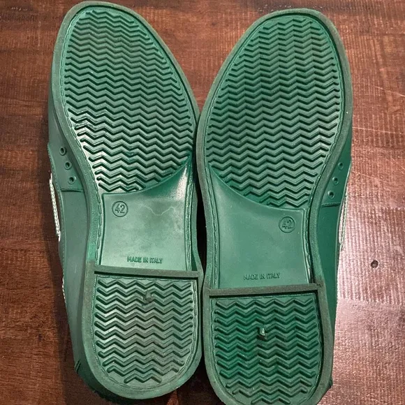 STEFANO CORSINI YACHTMAN MOCCASINS shoes RUBBER green size 42EU 9 US