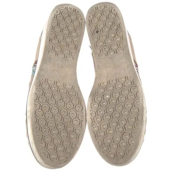 Stella McCartney Beige Binx Colorful Star Platform Slip on Loafers Size 11