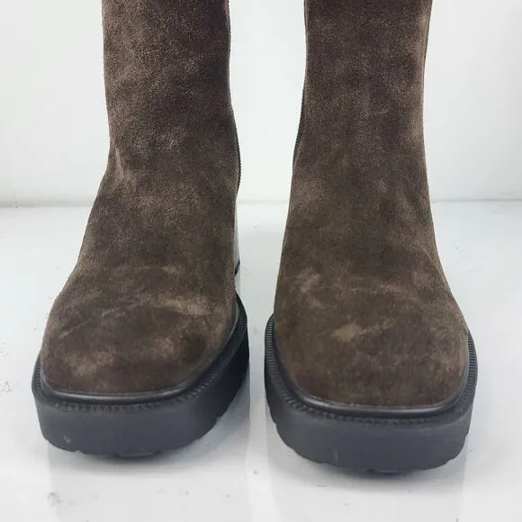 Steve Madden Deegan Lug Sole Suede chelsea knee high Boots size 8