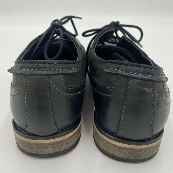 STEVE MADDEN Jenton Cap Toe Derby Shoes In Black Leather Lace-Up Mens Size 10