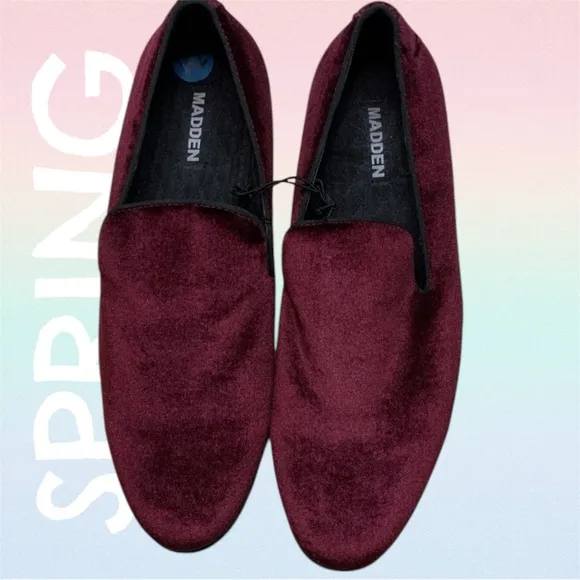 Steve Madden men’s loafers, size 9.5 -7.5 Burgundy Velvet Loafers
