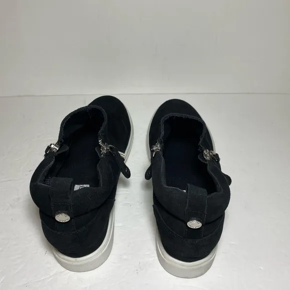 STEVE MADDEN SILYA Black Suede GenuineLeather Sneakers Ankle Boots Shoe Sz 8