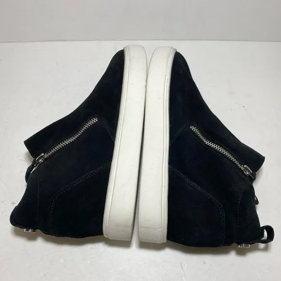 STEVE MADDEN SILYA Black Suede GenuineLeather Sneakers Ankle Boots Shoe Sz 8