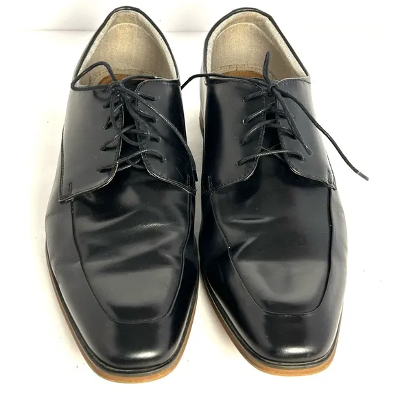Steve Madden TASHER Dress Shoes Soft Leather Upper Lace Up Black Mens Size 11.5