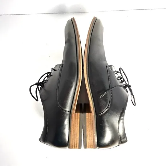 Steve Madden TASHER Dress Shoes Soft Leather Upper Lace Up Black Mens Size 11.5