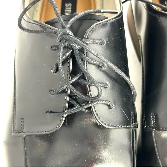 Steve Madden TASHER Dress Shoes Soft Leather Upper Lace Up Black Mens Size 11.5